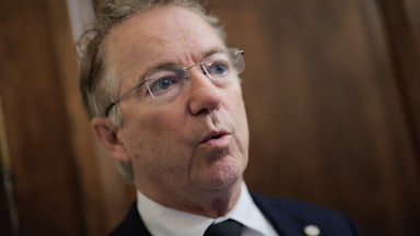 Senator Rand Paul speaks to reporters in the Capitol