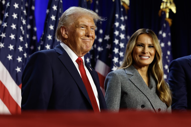 Donald Trump and Melania Trump smile