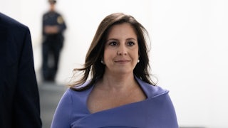 Representative Elise Stefanik walks in the Capitol