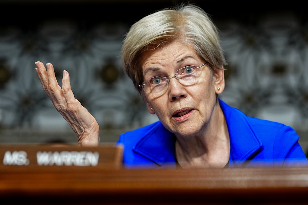 Elizabeth Warren speaks during a Senate Armed Services Committee confirmation hearing in Washington, D.C.