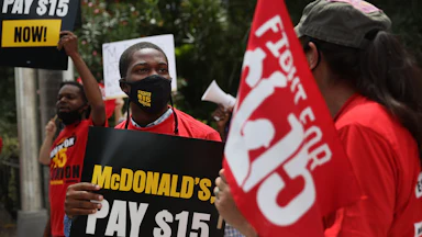 Elijah Manley at a protest in 2021