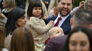 Vice President JD Vance with his daughter, Mirabel, and wife, Usha,