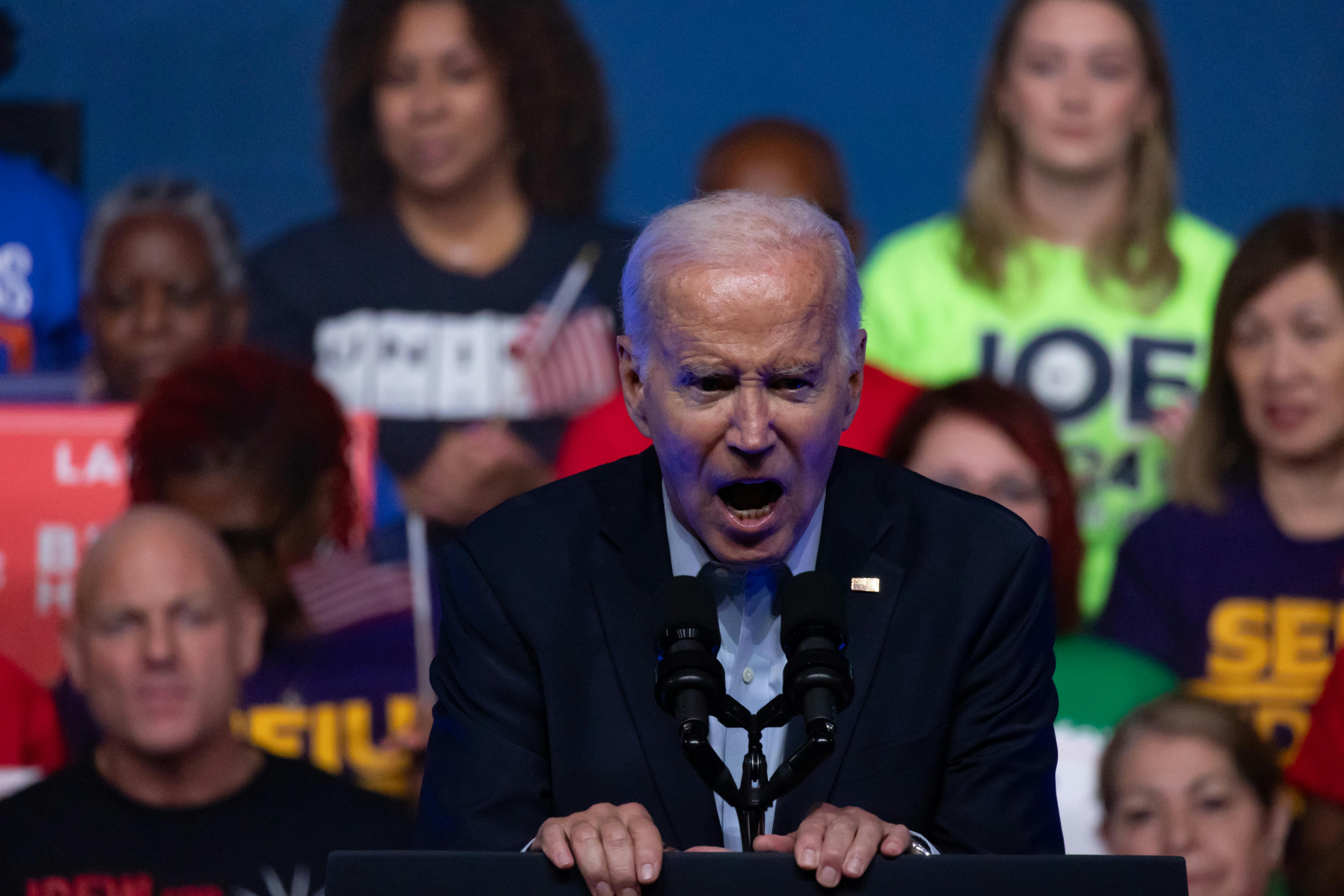 Biden at a labor union rally in Philadelphia