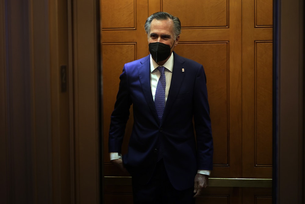 Mitt Romney after a vote on the Senate floor