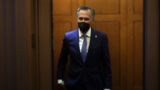 Mitt Romney after a vote on the Senate floor
