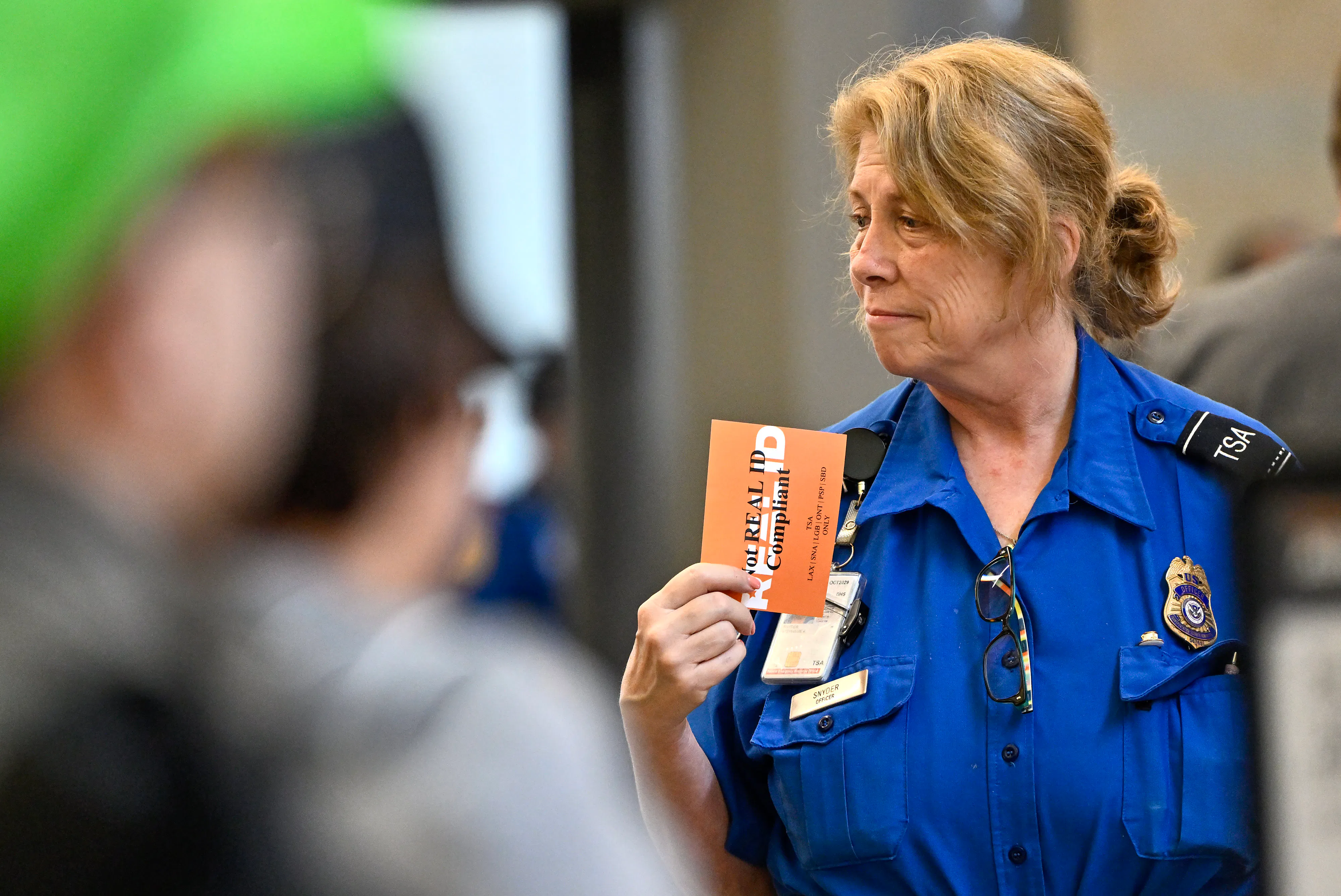 A TSA agent at John Wayne Airport 