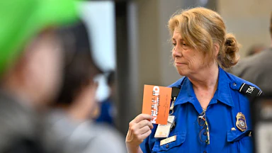 A TSA agent at John Wayne Airport