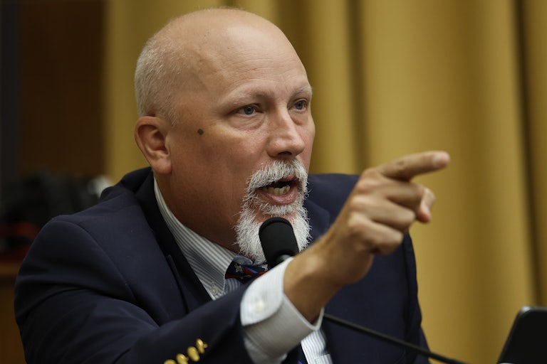 Chip Roy points his finger and speaks in a congressional hearing