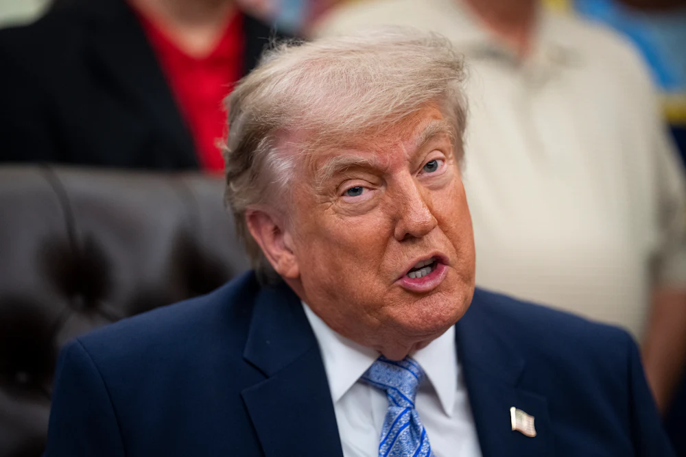 Donald Trump spoke at an event with Environmental Protection Agency administrator Lee Zeldin on May 21.