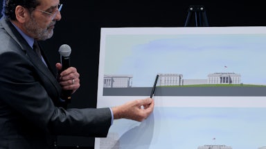 Architect Shalom Baranes shows his plans for Donald Trump’s White House renovation