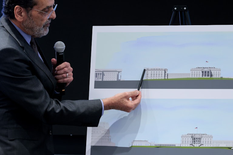 Architect Shalom Baranes shows his plans for Donald Trump’s White House renovation