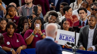 President Joe Biden speaks to a group of predominately Black voters.