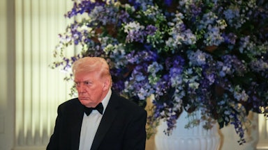 Donald Trump during a governor's dinner in the East Room of the White House.