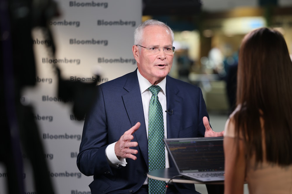 Darren Woods, the chairman and CEO of Exxon Mobil, during a Bloomberg Television interview in late 2024