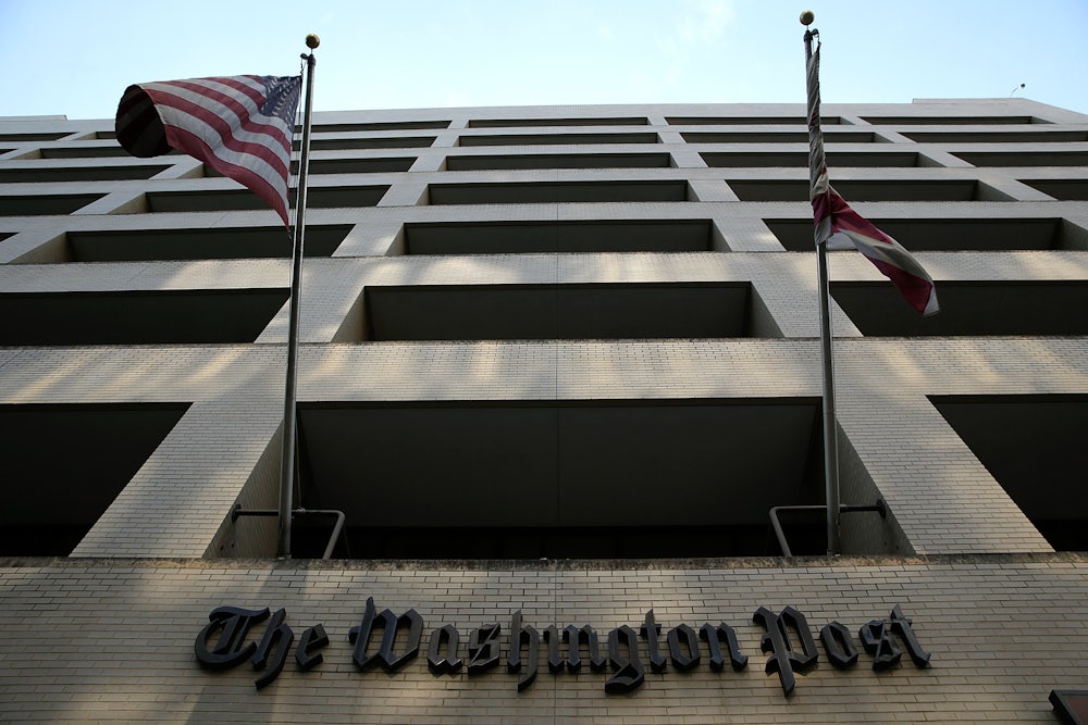 The Washington Post building is shown after the announced sale of the newspaper to certified dipshit Jeff Bezos.
