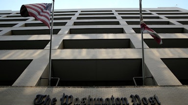 The Washington Post building is shown after the announced sale of the newspaper to certified dipshit Jeff Bezos.