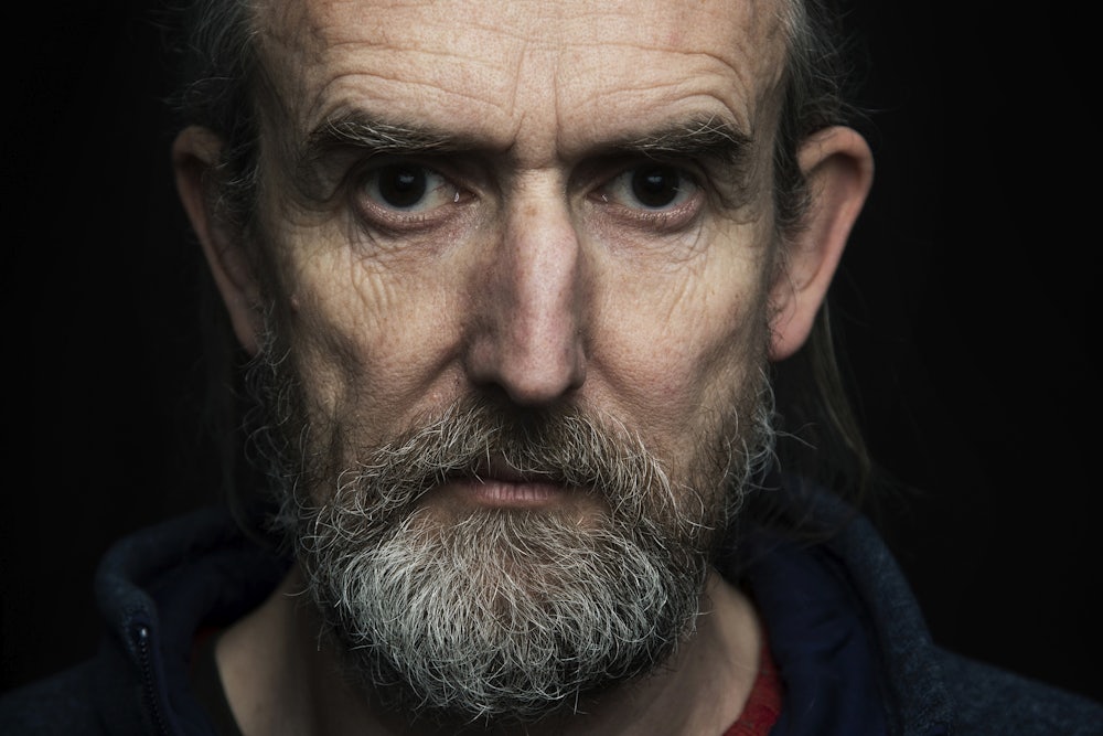 A portrait of the activist Roger Hallam in 2019