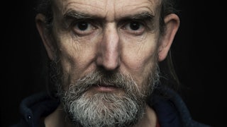 A portrait of the activist Roger Hallam in 2019