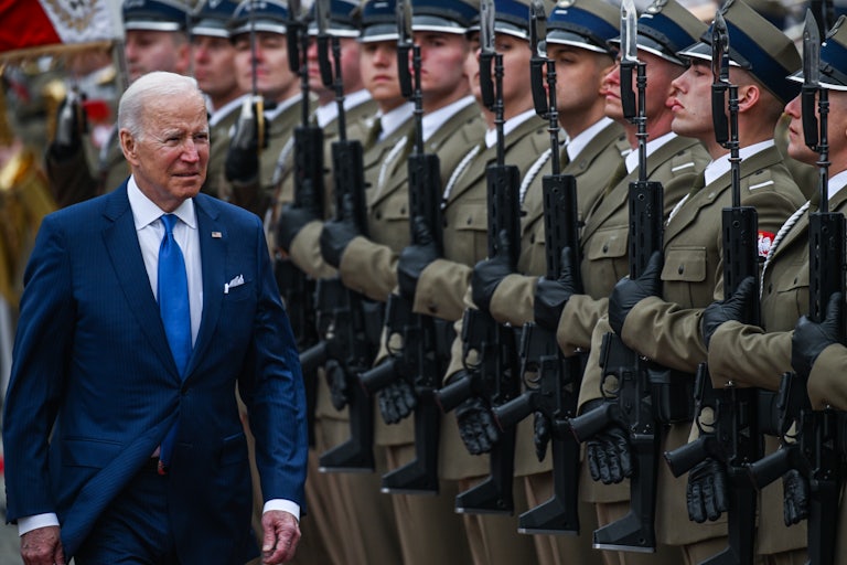Biden at the presidential palace in Warsaw, Poland