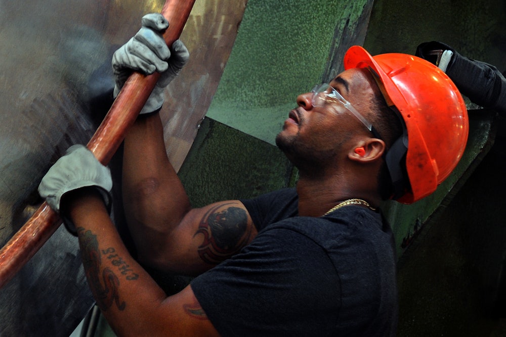 Copper pipe worker
