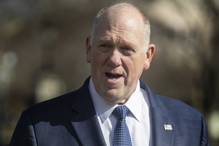 Tom Homan speaks to reporters outside the White House