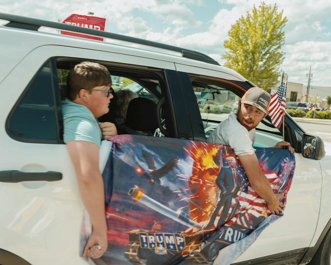 Counterprotesters in Kalispell