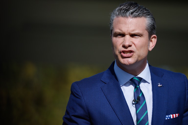 Defense Secretary Pete Hegseth speaks at the U.S. Army War College