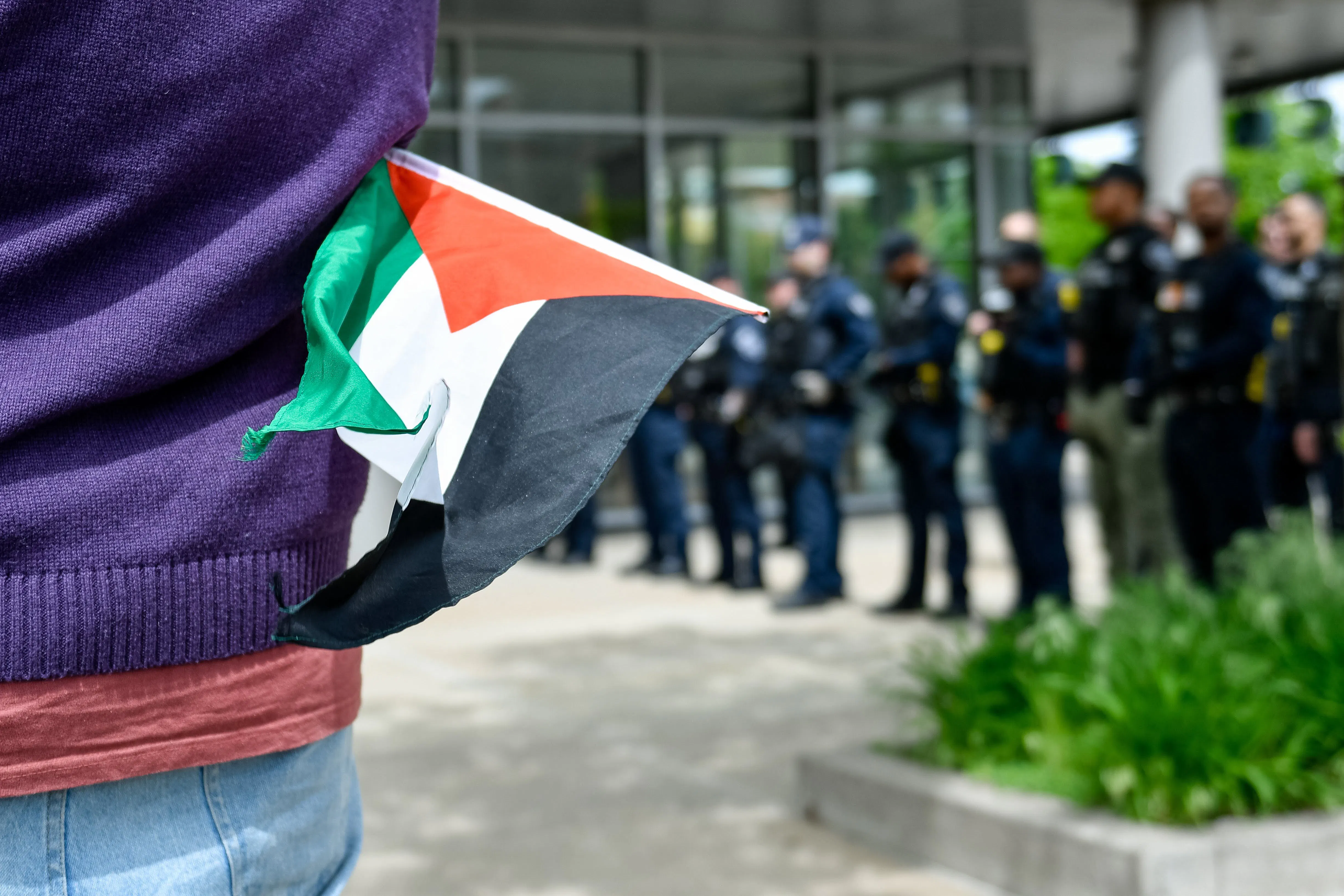 A Palestinian flag in a pocket