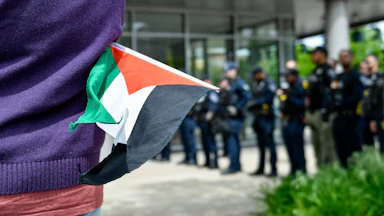 A Palestinian flag in a pocket