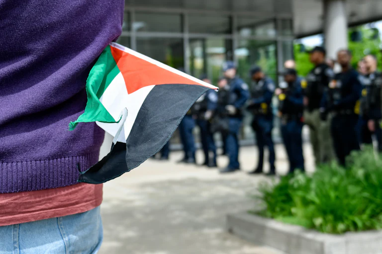 A Palestinian flag in a pocket