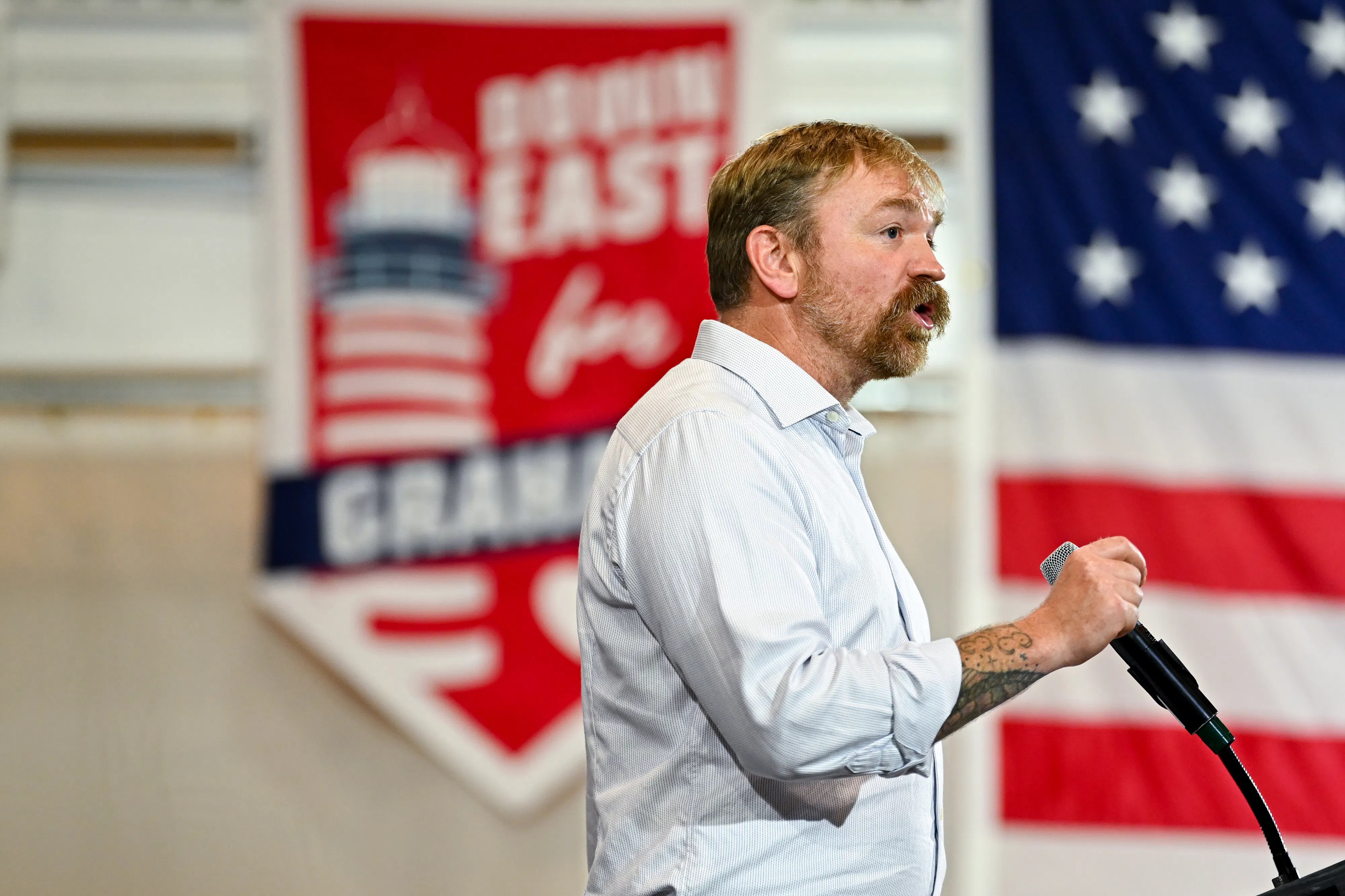 Graham Platner on the campaign trail 