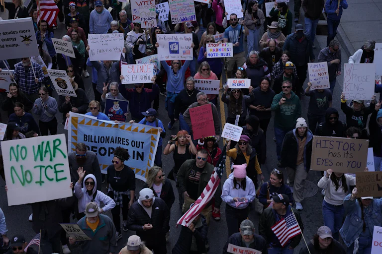 People protest against Donald Trump’s administration in Nashville, Tennessee