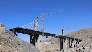 The B1 bridge outside Tehran, Iran, after the U.S. military struck it twice