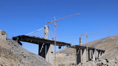 The B1 bridge outside Tehran, Iran, after the U.S. military struck it twice