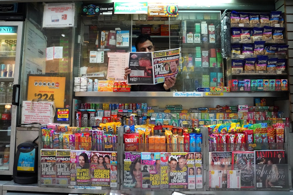 A newspaper salesperson in New York City