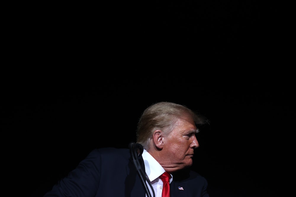 Trump at a rally in Alabama