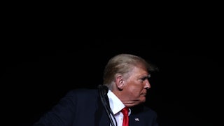 Trump at a rally in Alabama