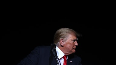 Trump at a rally in Alabama