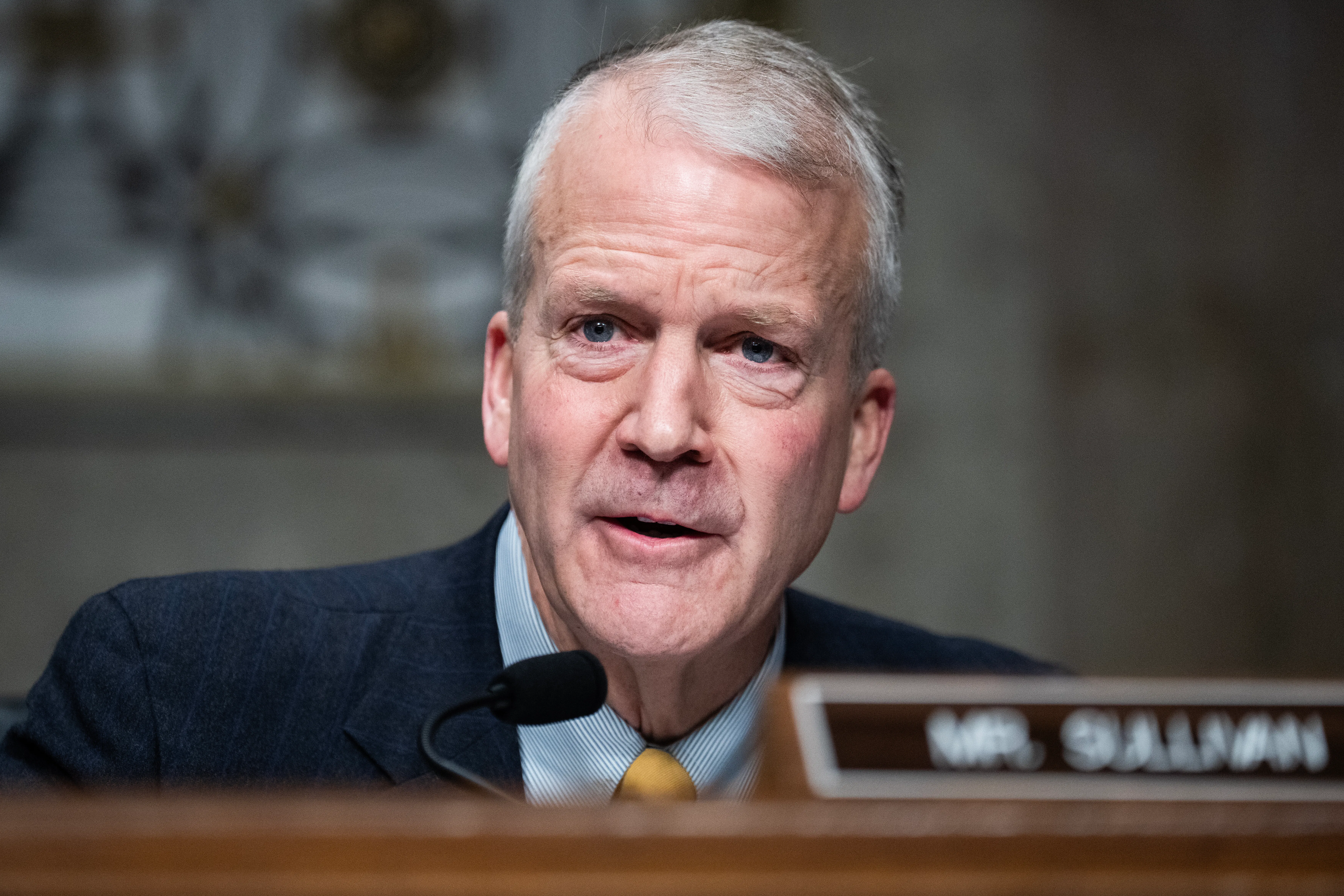 Senator Dan Sullivan speaks during a hearing
