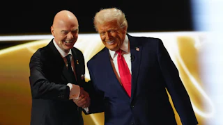 FIFA President Gianni Infantino shakes hands with U.S. President Donald Trump