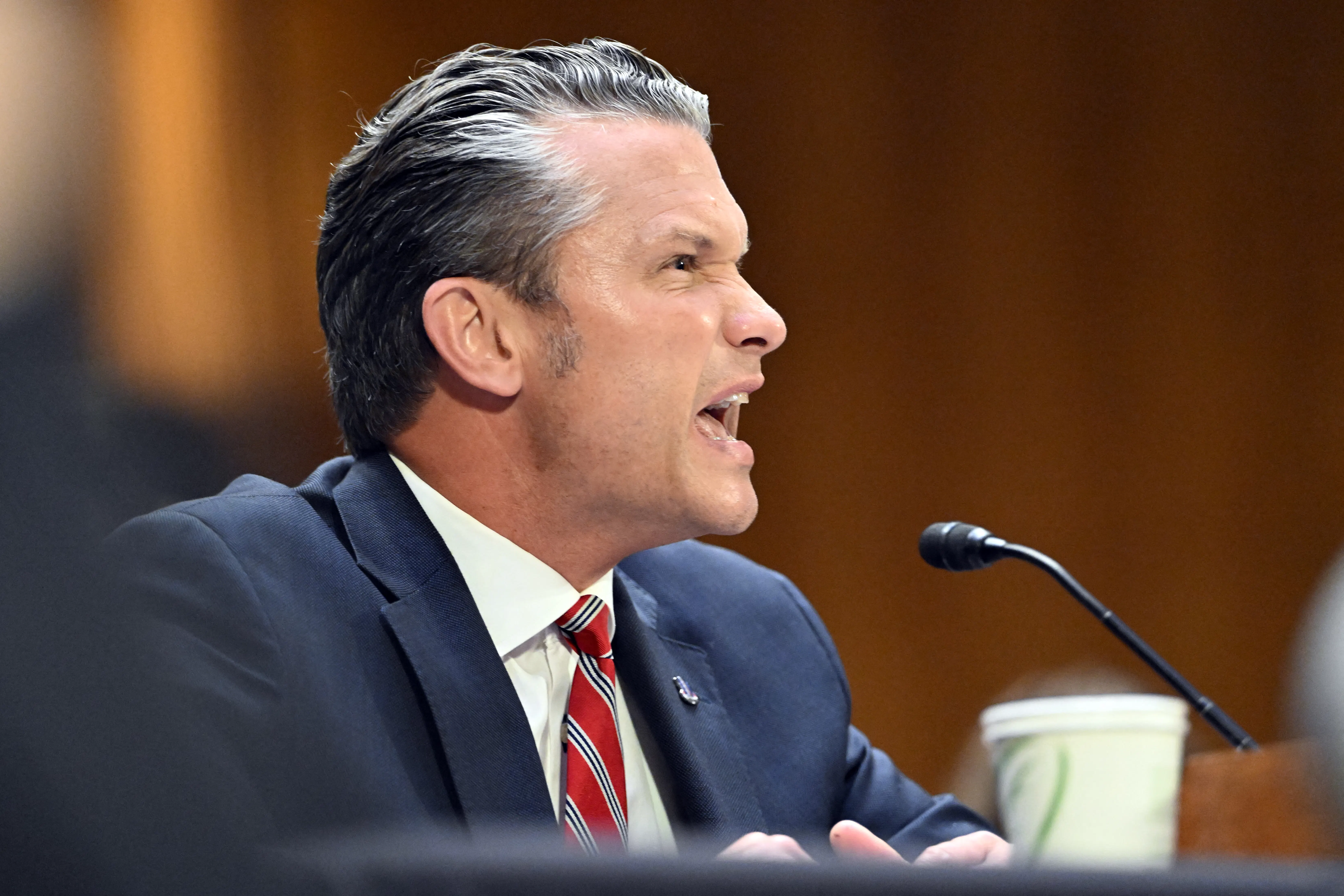 Defense Secretary Pete Hegseth speaks during a Senate Appropriations Committee hearing