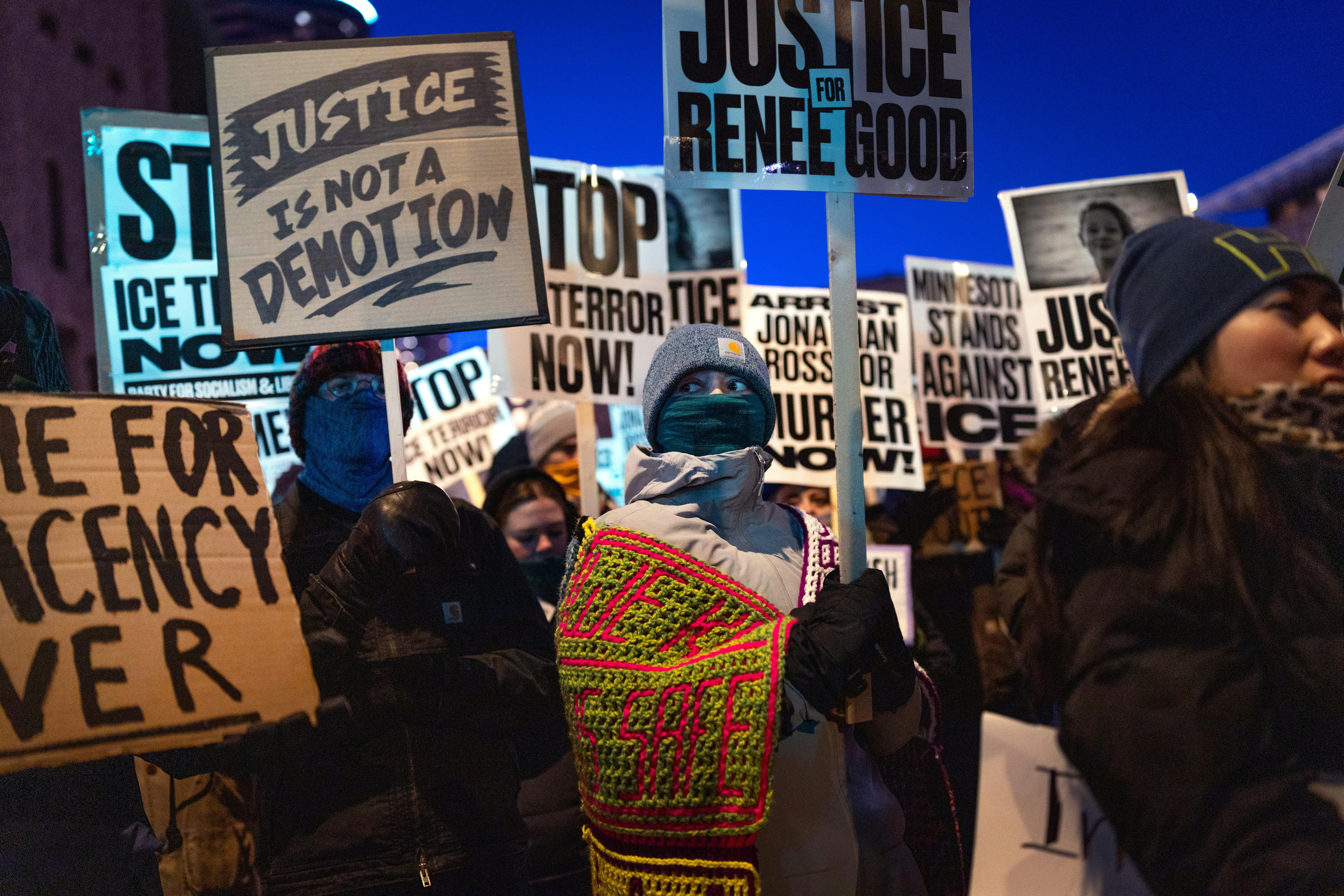 People protest in Minneapolis against ICE's presence in Minnesota