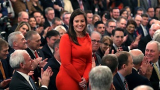 Elise Stefanik is applauded by her colleagues in Congress.