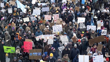 People protest against ICE in Minneapolis, Minnesota