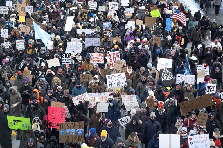 People protest against ICE in Minneapolis, Minnesota