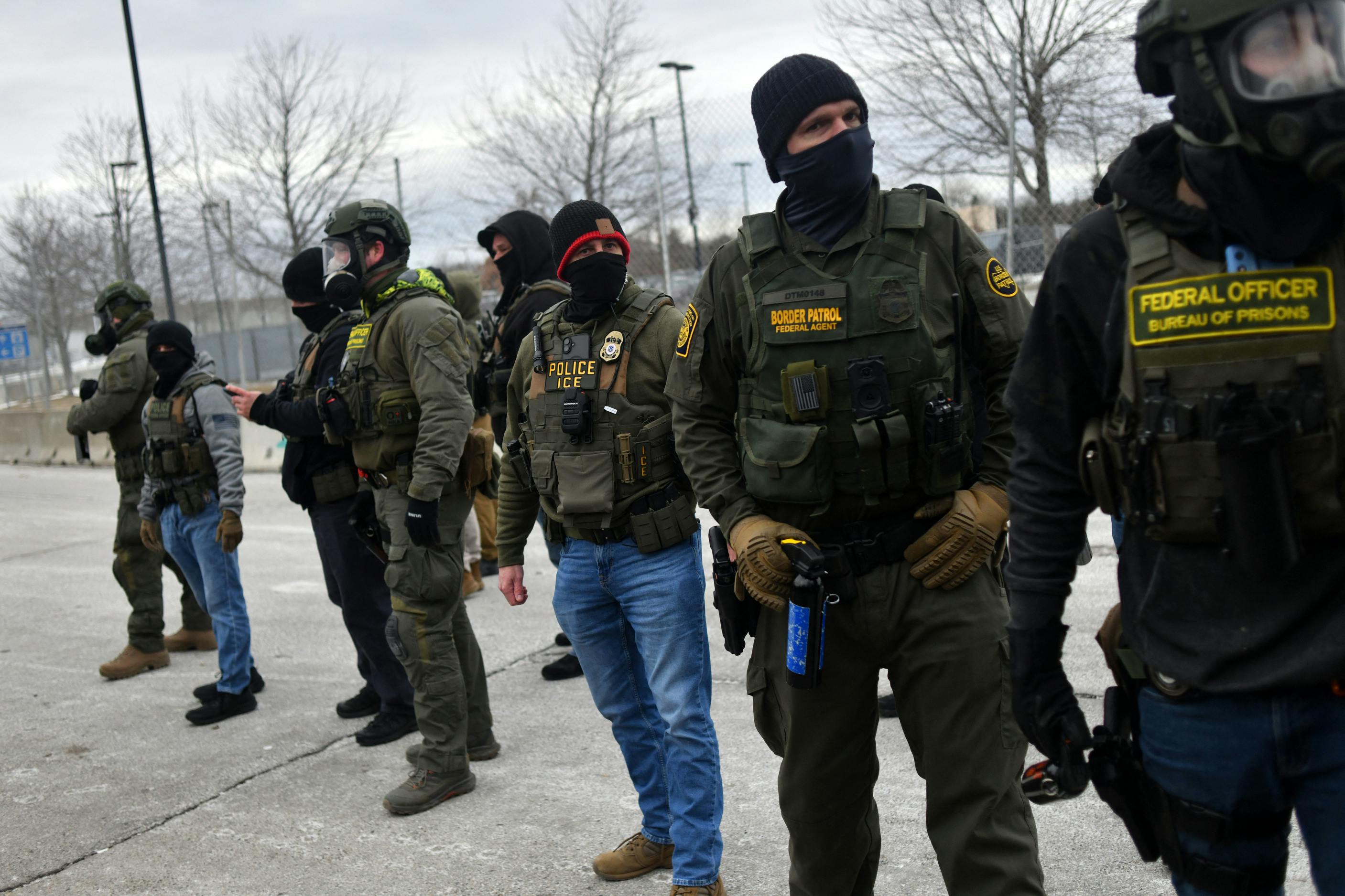 Masked ICE and Border Patrol agents in Minneapolis