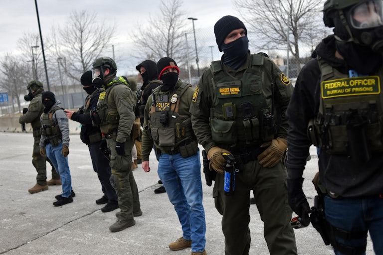Masked ICE and Border Patrol agents in Minneapolis