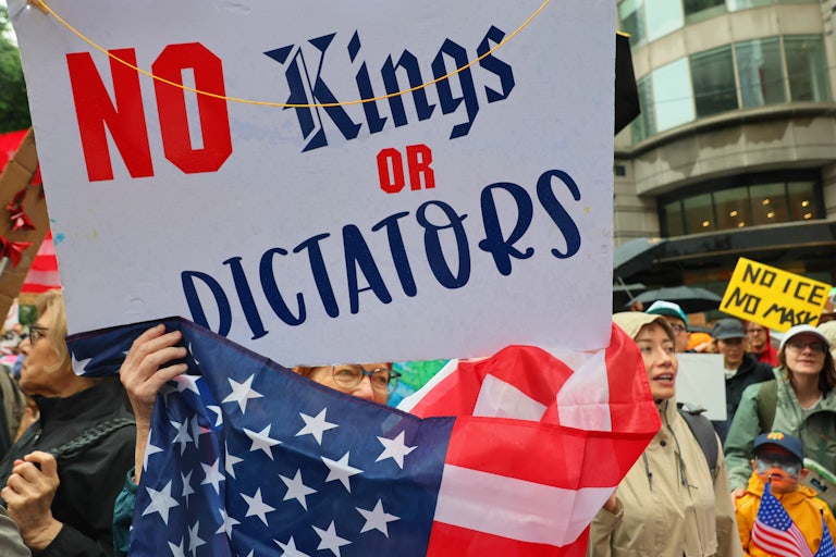 A No Kings protester in New York City