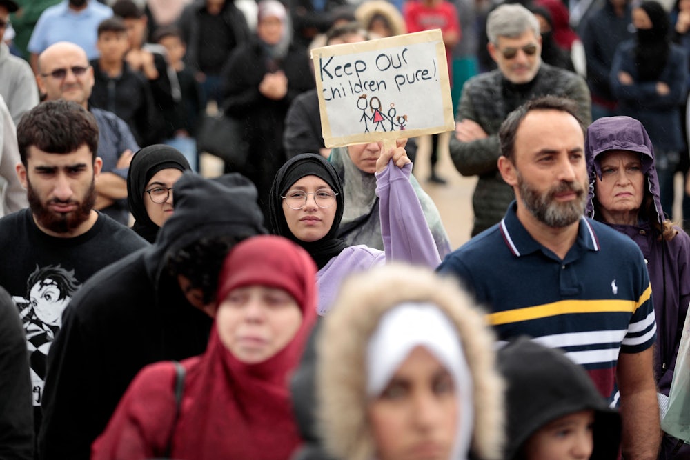 Protest against LGBTQ books in Dearborn, Michigan