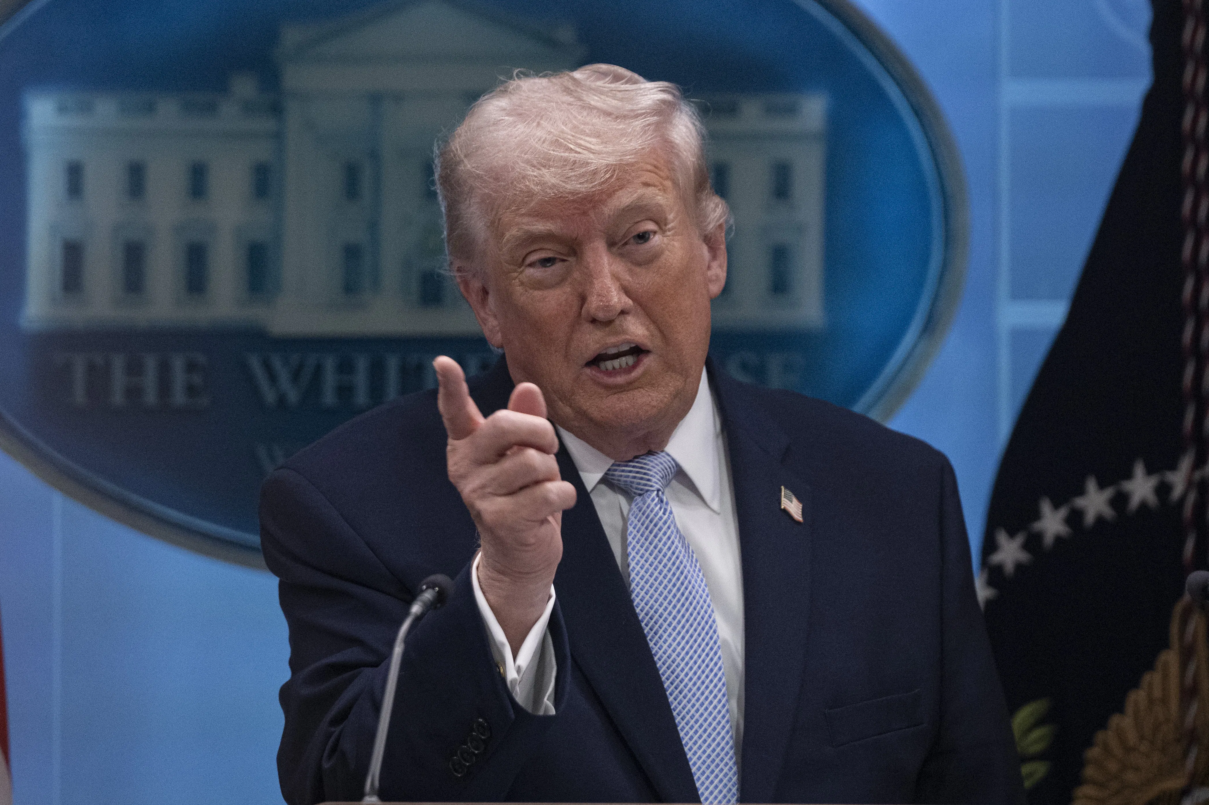 President Donald Trump holds a Press Conference in the James S. Brady Press Briefing Room.